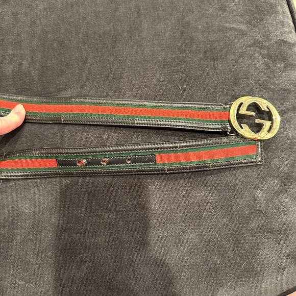 100% Authentic double GG brown and red Gucci belt. main image 4